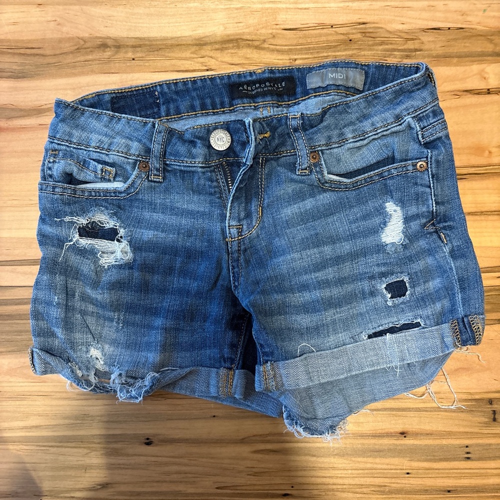 Aeropostale Women's Blue Denim Shorts